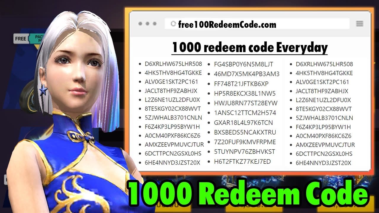 1000 Redeem Code Everyday For Free Fire