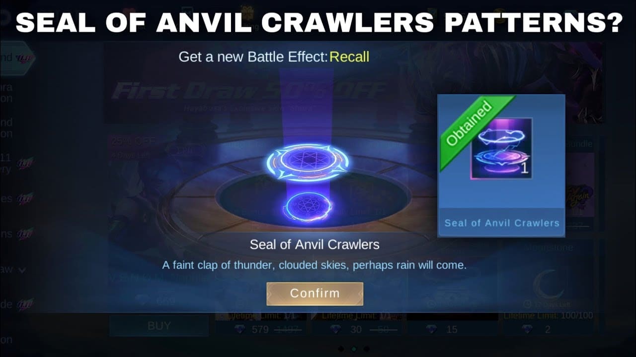 seal of anvil crawlers patterns mobile legends