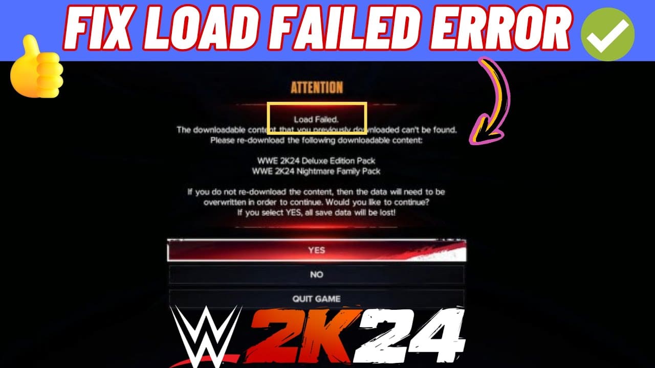  How to Fix WWE 2k24 Load failed Error? Latest 2024