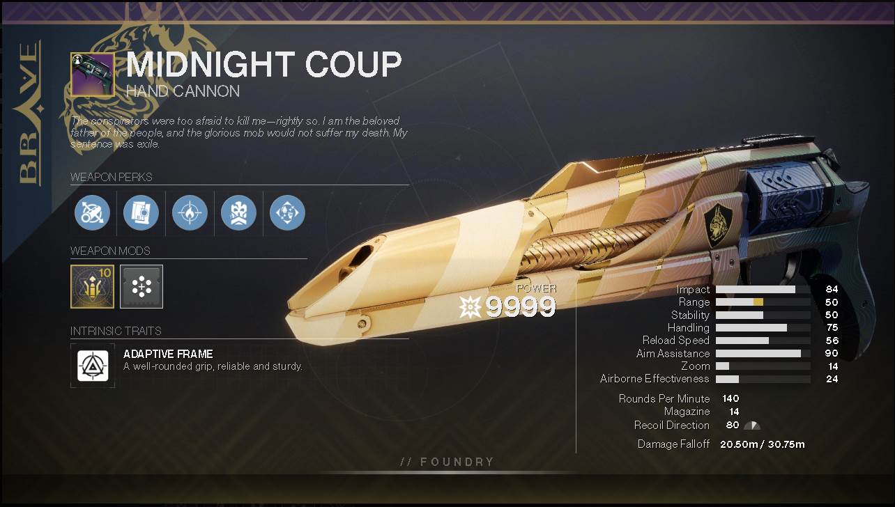  Midnight Coup Destiny 2 God Roll! Complete Breakdown