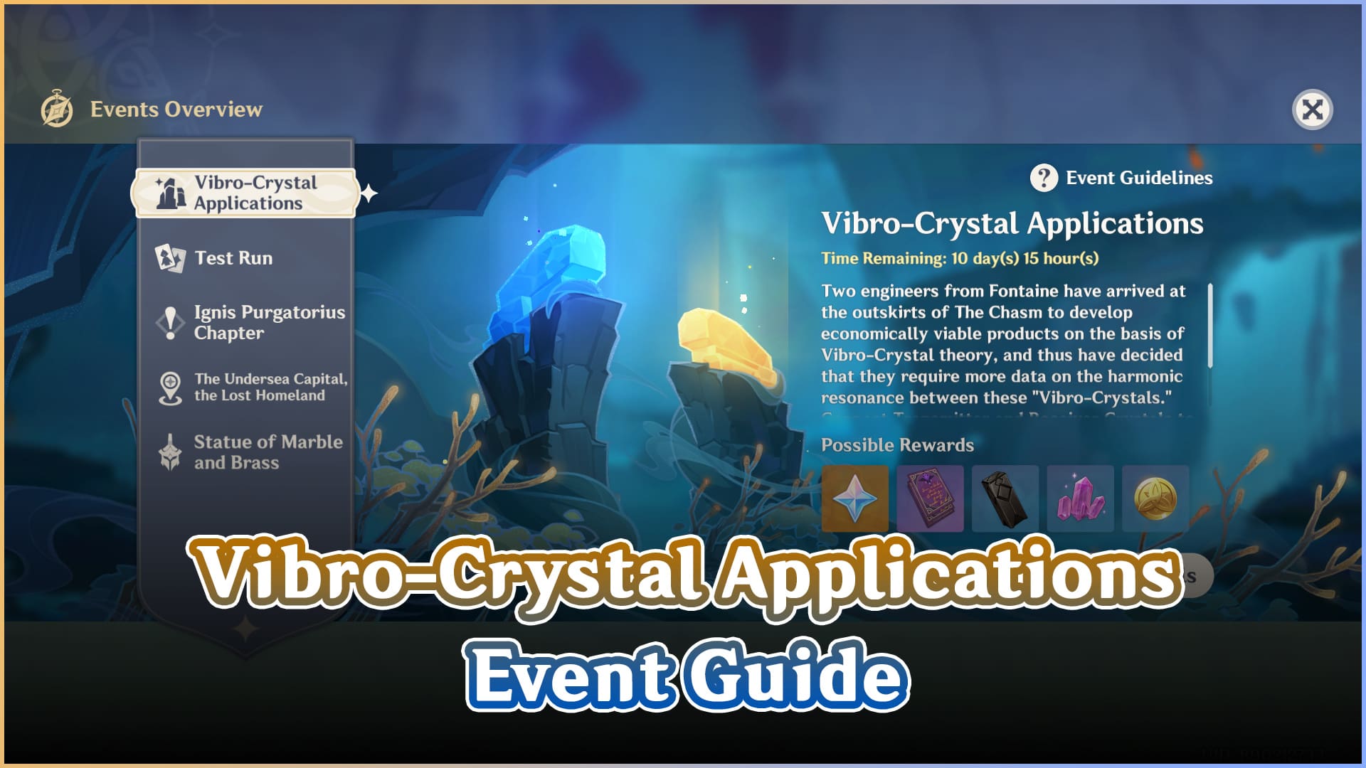  Vibro-Crystal Applications Event Genshin Impact! Complete Guide
