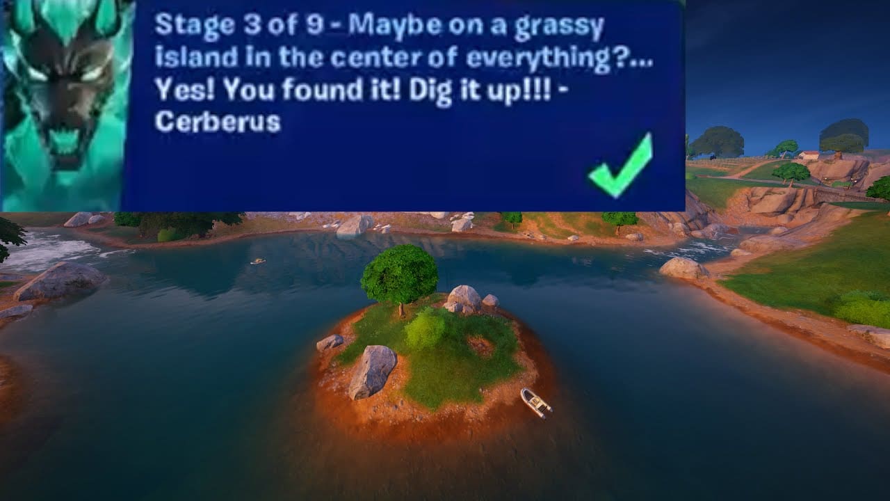 Maybe On a Grassy Island Fortnite - The Center of Everything Location